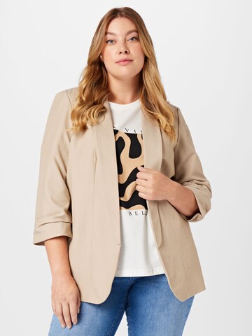 PIECES Curve Blazer 'PCBOSELLA' in Beige: front