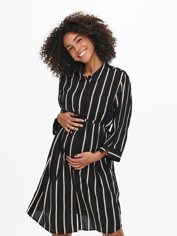 Only Maternity Shirt Dress in Black: front