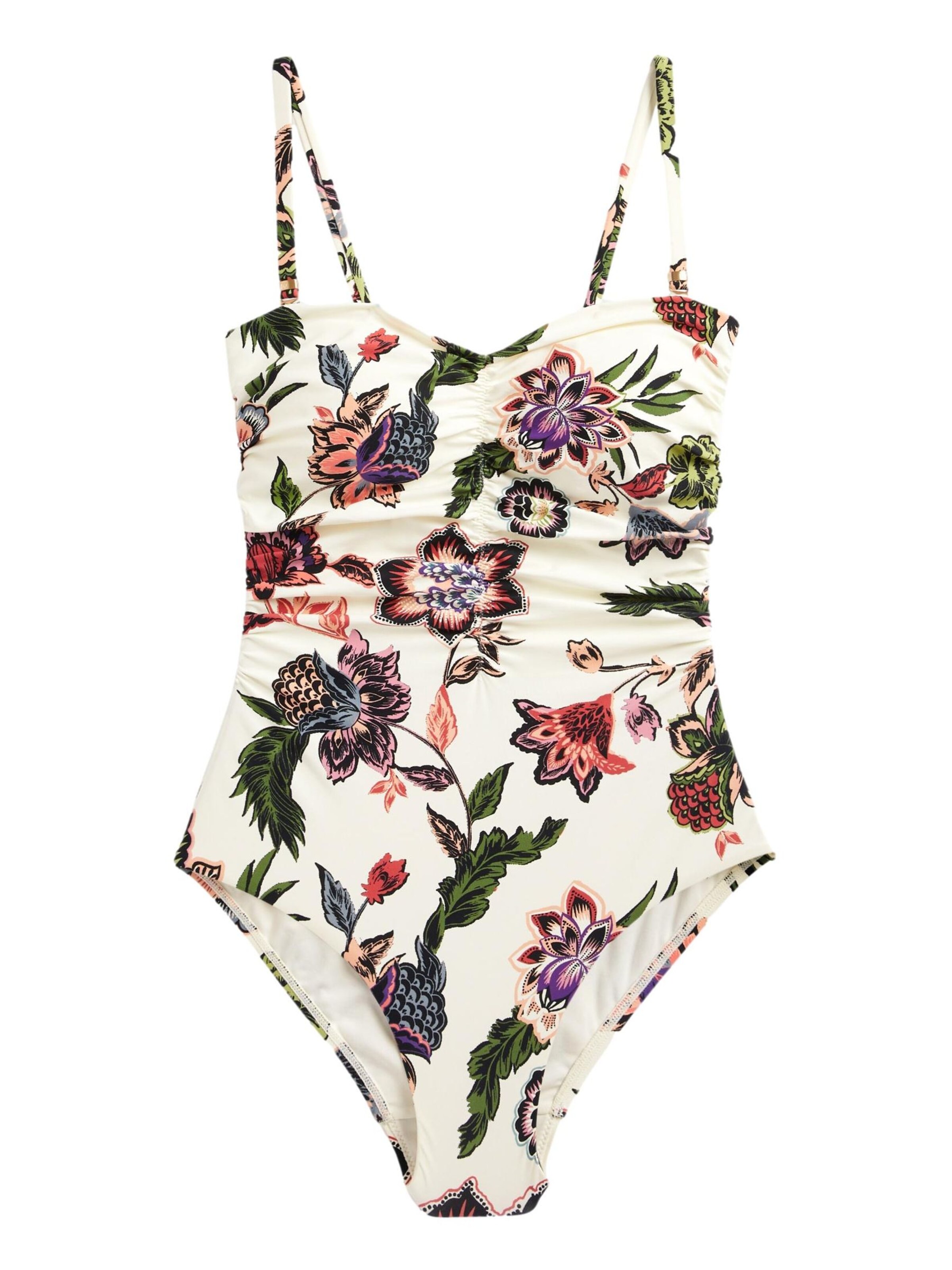 Next Bustier Badeanzug in Weiß: Vorderseite