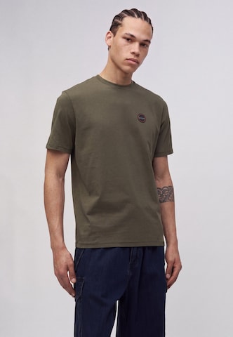 NAPAPIJRI Shirt 'S-Badge' in Green: front