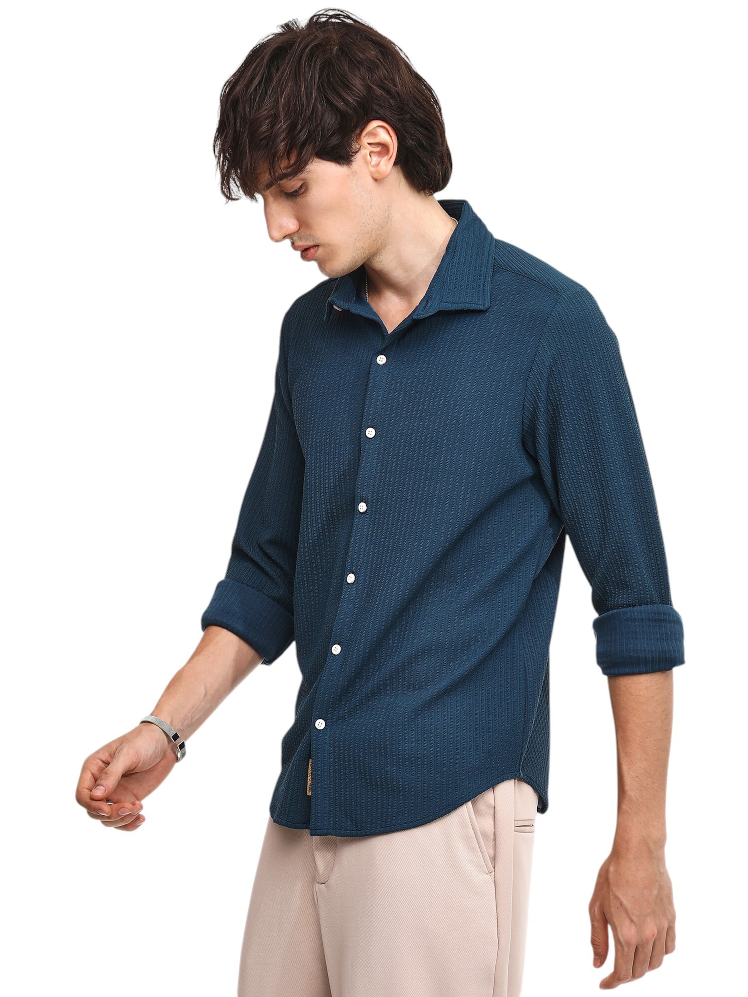 Campus Sutra Rovný strih Košeľa 'Tierra' - Modrá