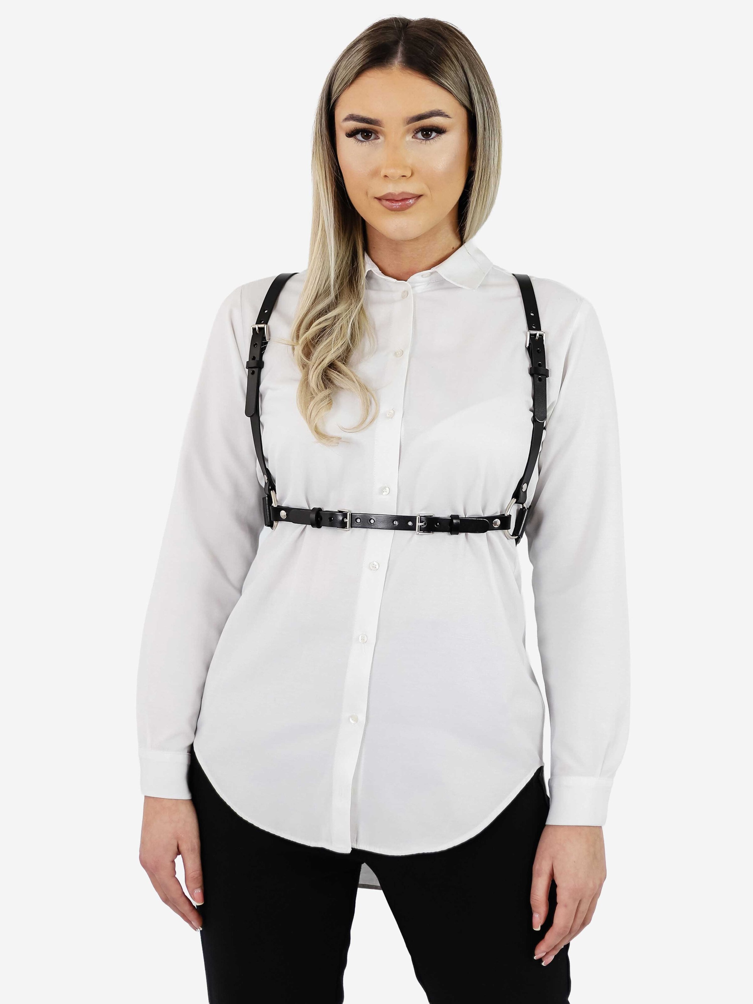 Haute Cuir Belt 'High Waist Harness' in Black: front