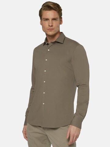 Coupe regular Chemise Boggi Milano en marron : devant