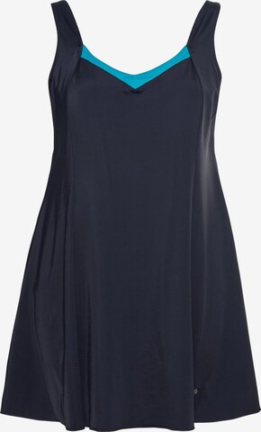 SHEEGO Bralette Swimsuit Dress in Blue: front