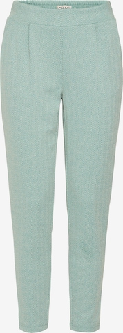 Pantaloni con pieghe 'Kate' di ICHI in verde: frontale