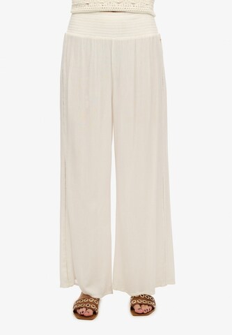 Superdry Wide leg Trousers in White: front