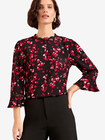 love & roses Bluse in Schwarz: Vorderseite