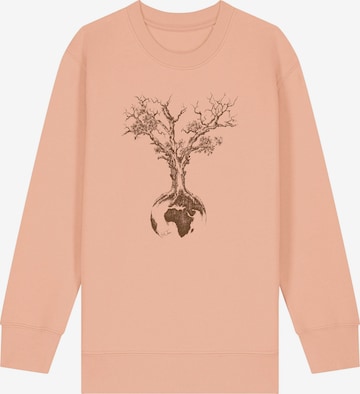 Life-Tree Sweatshirt 'Organic Fairwear Sweater Kids Unisex Weltenbaum' in Orange: front