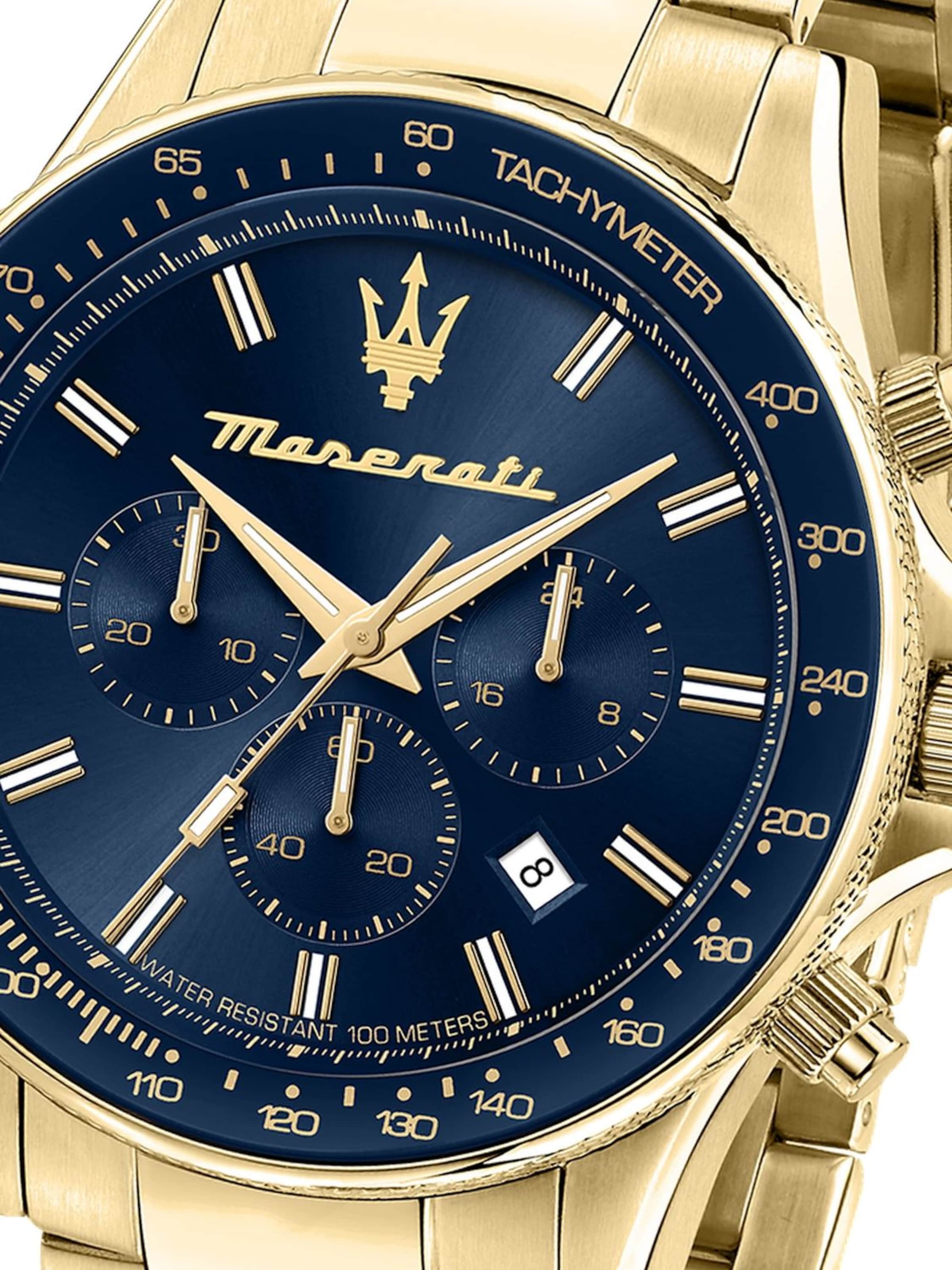 Montre à affichage analogique Maserati en or