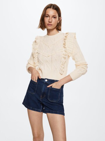 MANGO Pullover 'Farwest' in Beige: predná strana