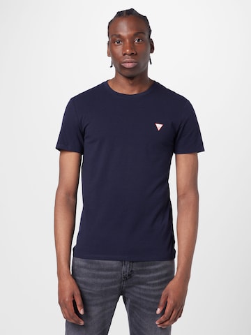 T-Shirt GUESS en bleu : devant