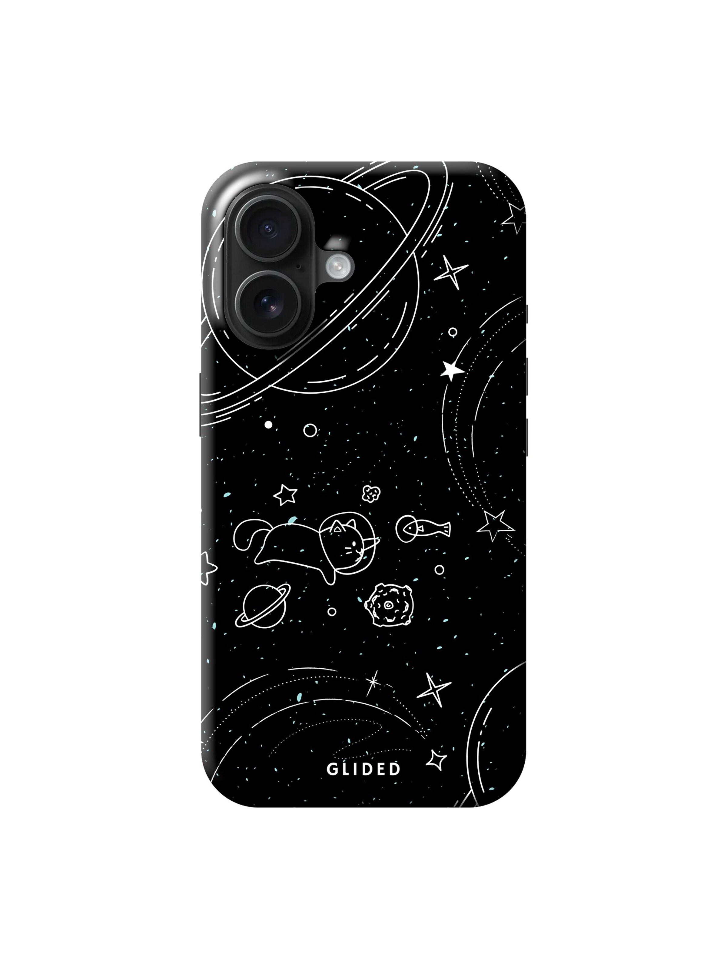 Glided Smartphone Case 'Cosmic Cat Glided Handyhülle' in Black: front