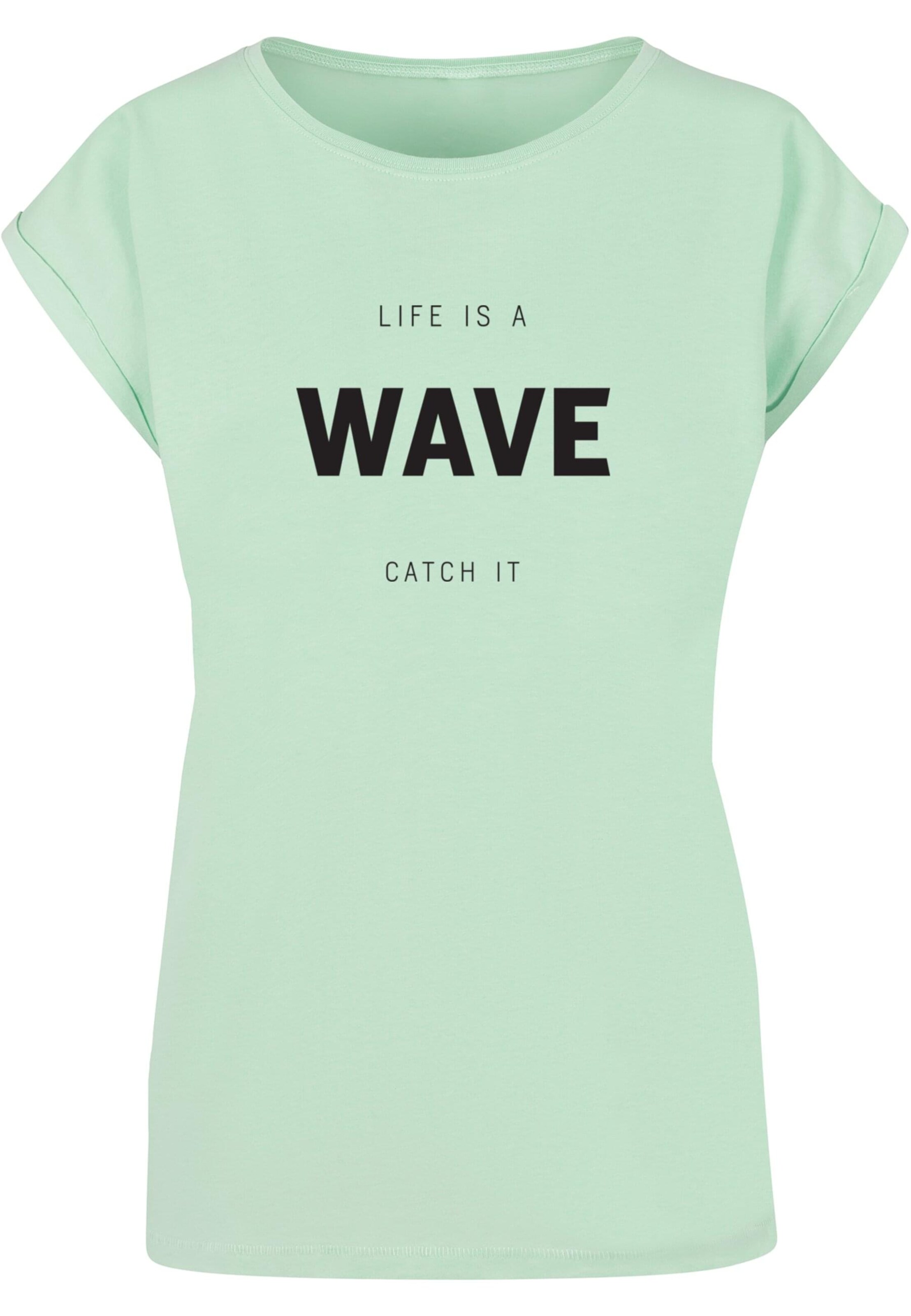 T-shirt 'Summer - Life is a wave' Merchcode en vert : devant