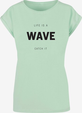 T-shirt 'Summer - Life is a wave' Merchcode en vert : devant