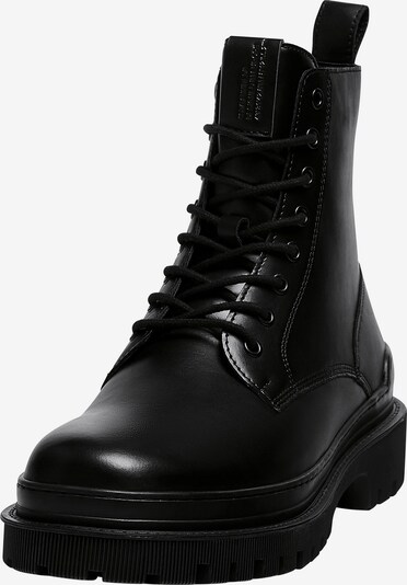Pull&Bear Bottines à lacets en noir, Vue avec produit
