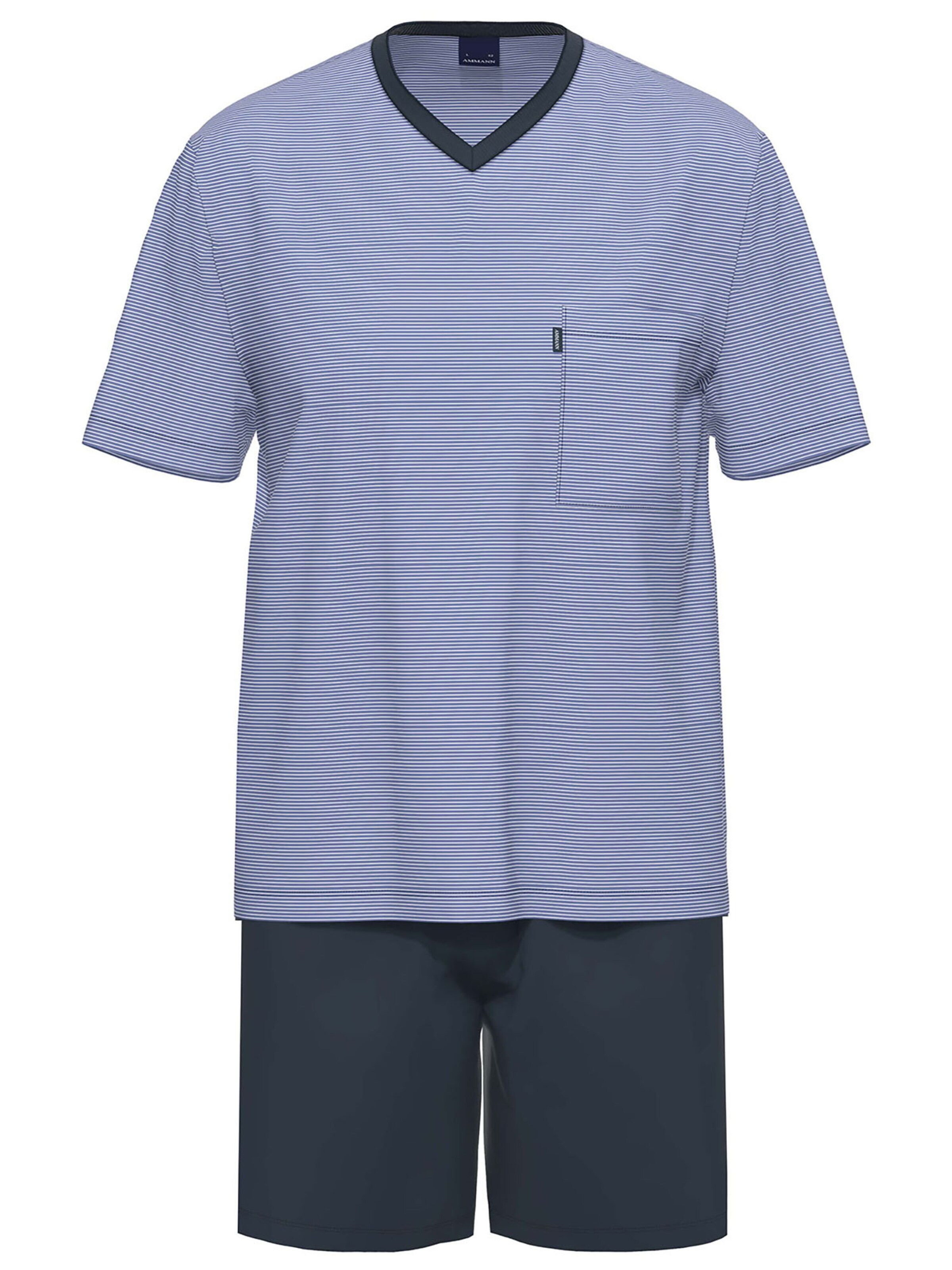 Ammann Short Pajamas 'Nightwear' in Blue: front