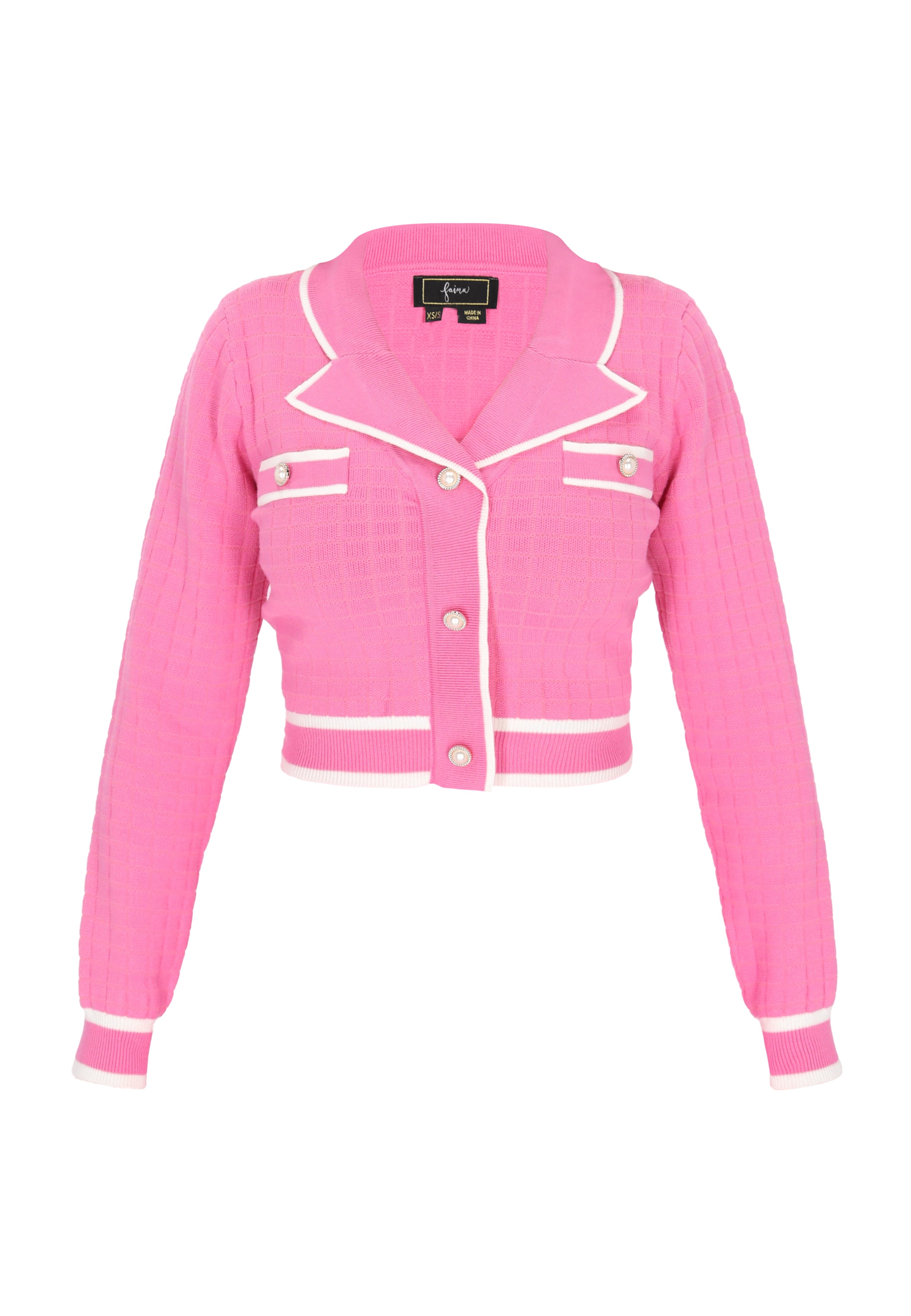 Geacă tricotată 'Fashion Look' de la faina pe roz: față