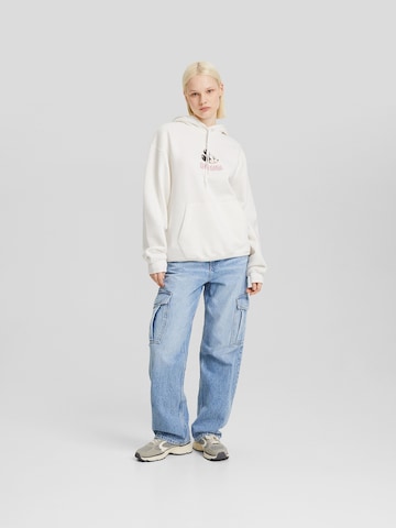 Sweat-shirt Bershka en blanc