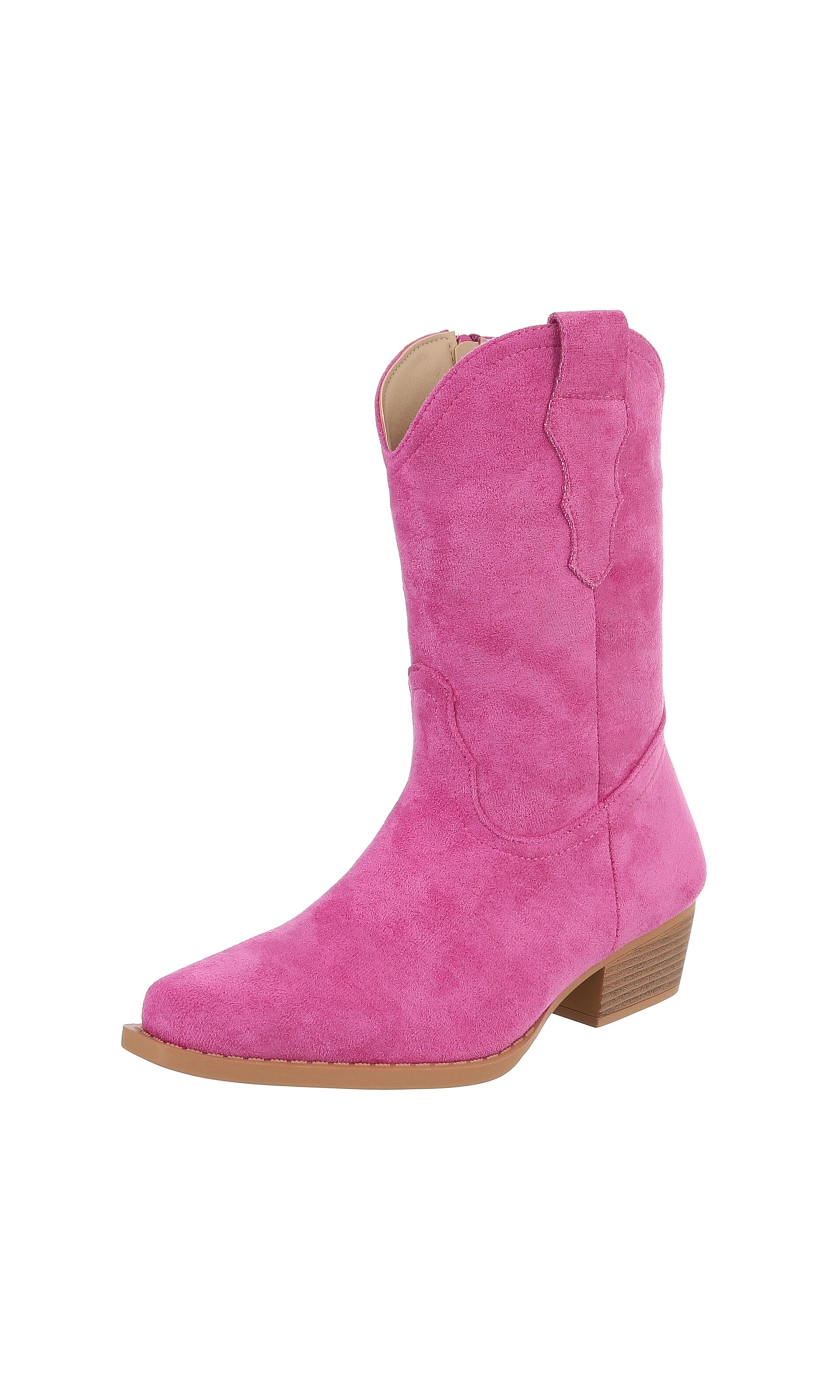 Ital-Design Cowboy Boots in Pink: front