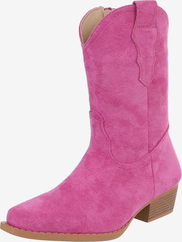 Ital-Design Cowboystiefel in Pink: Vorderseite