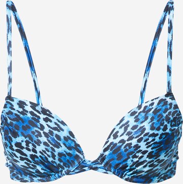 Hunkemöller - Push-up Top de bikini en azul: frente