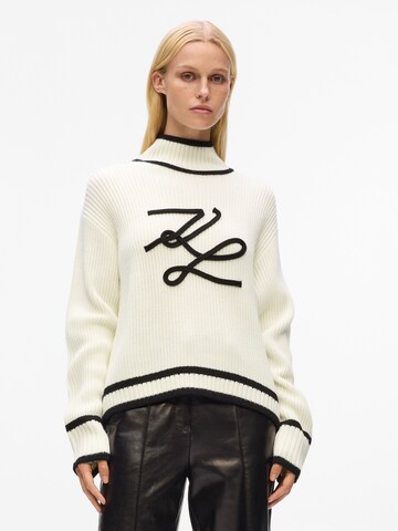 Pullover di Karl Lagerfeld in bianco: frontale