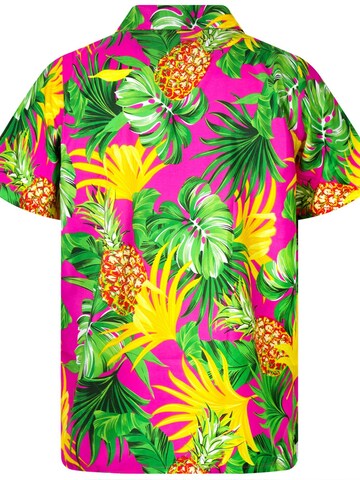 King Kameha Shirt 'Pineapple Leaves' in Pink