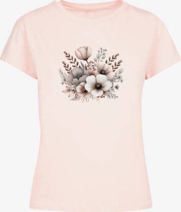 T-shirt 'Blumenstrauß Boho' F4NT4STIC en rose : devant