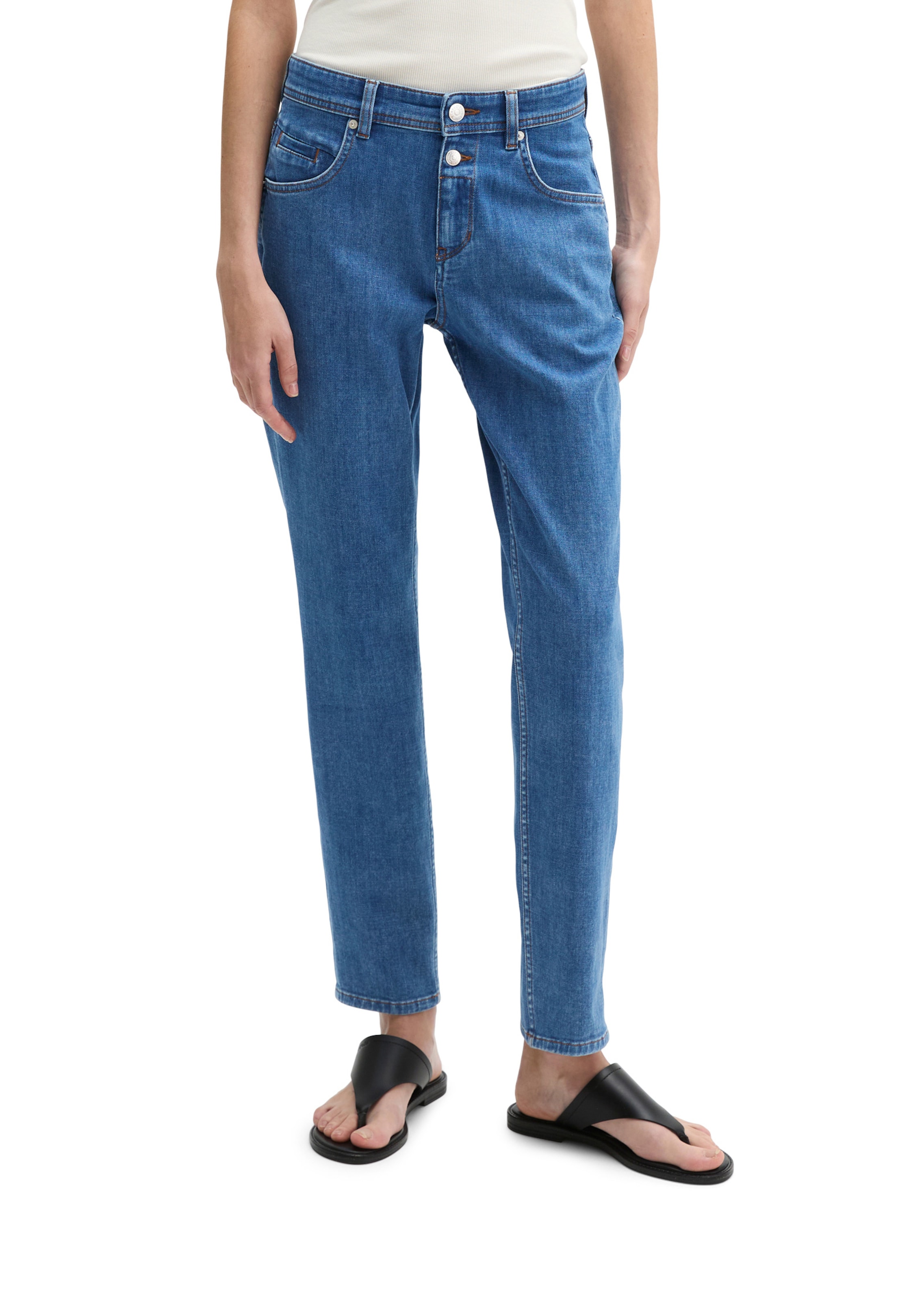 Marc O'Polo Loosefit Jeans in Blauw: voorkant