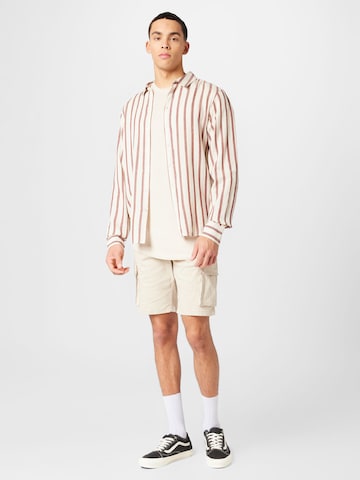 ABOUT YOU Regular fit Button Up Shirt 'Jayden' in Beige