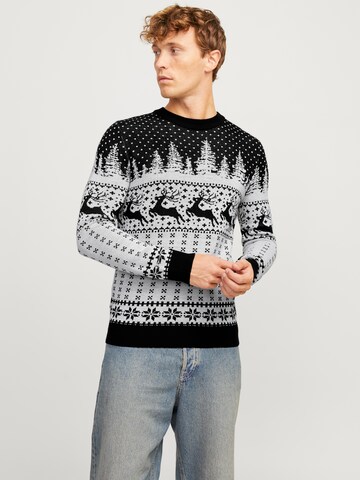 Pull-over 'JJXmas Gabriel' JACK & JONES en blanc : devant