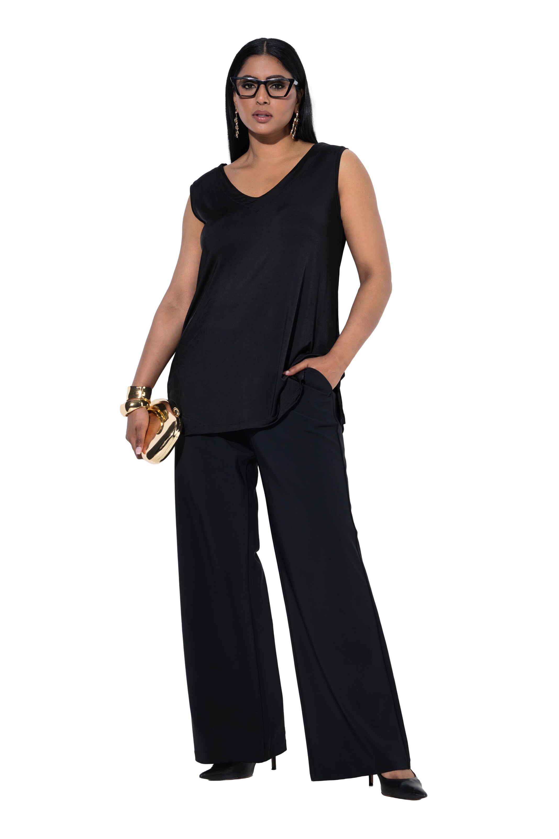 Ulla Popken Wide leg Trousers in Black