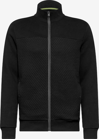 Street One MEN Zip-Up Hoodie in Black: front