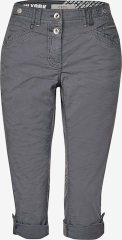 CECIL Slimfit 3/4 Hose mit Papertouch in Grau: predná strana