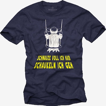 MAKAYA Shirt 'Schnauze voll ich hab' in Blue: front