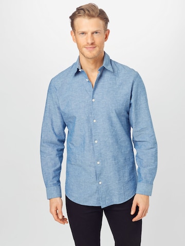 mėlyna SELECTED HOMME Priglundantis modelis Marškiniai: priekis