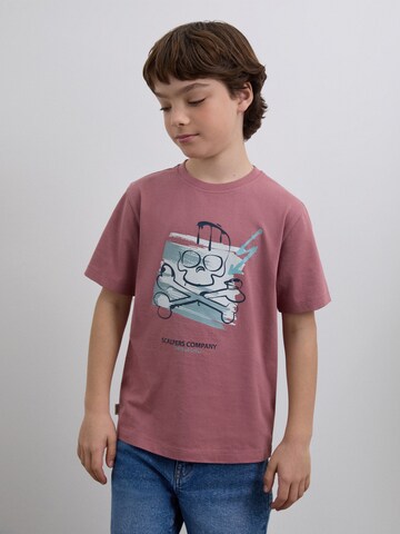 Scalpers Koszulka 'Strokeskull' w kolorze czerwony