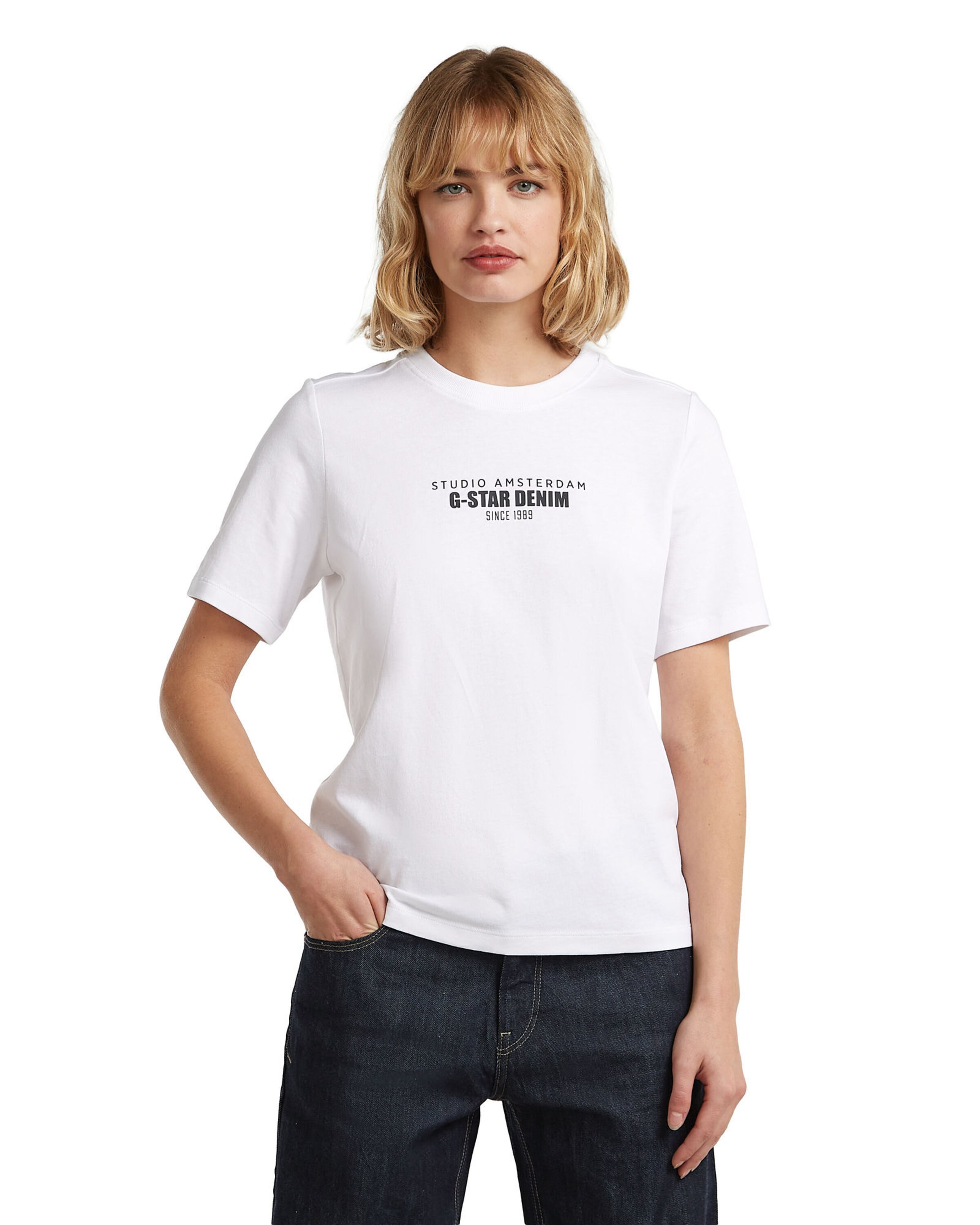 G-STAR T-Shirt 'Studio AMS' in Weiß: Vorderseite