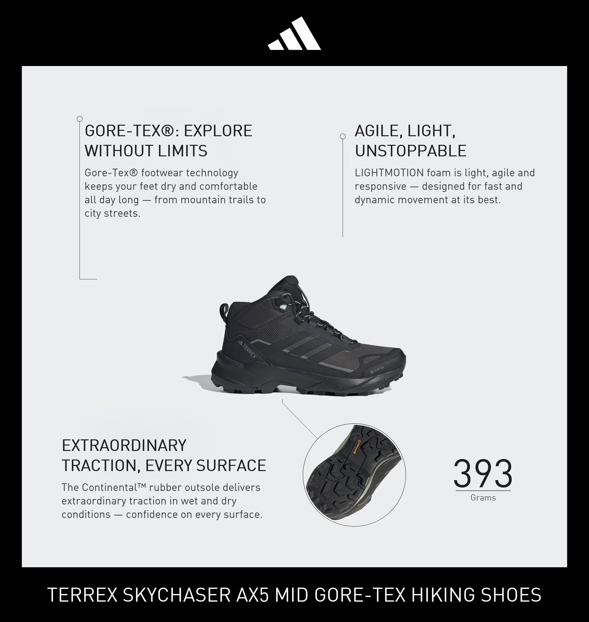 ADIDAS TERREX Boot 'Skychaser AX5' i grå