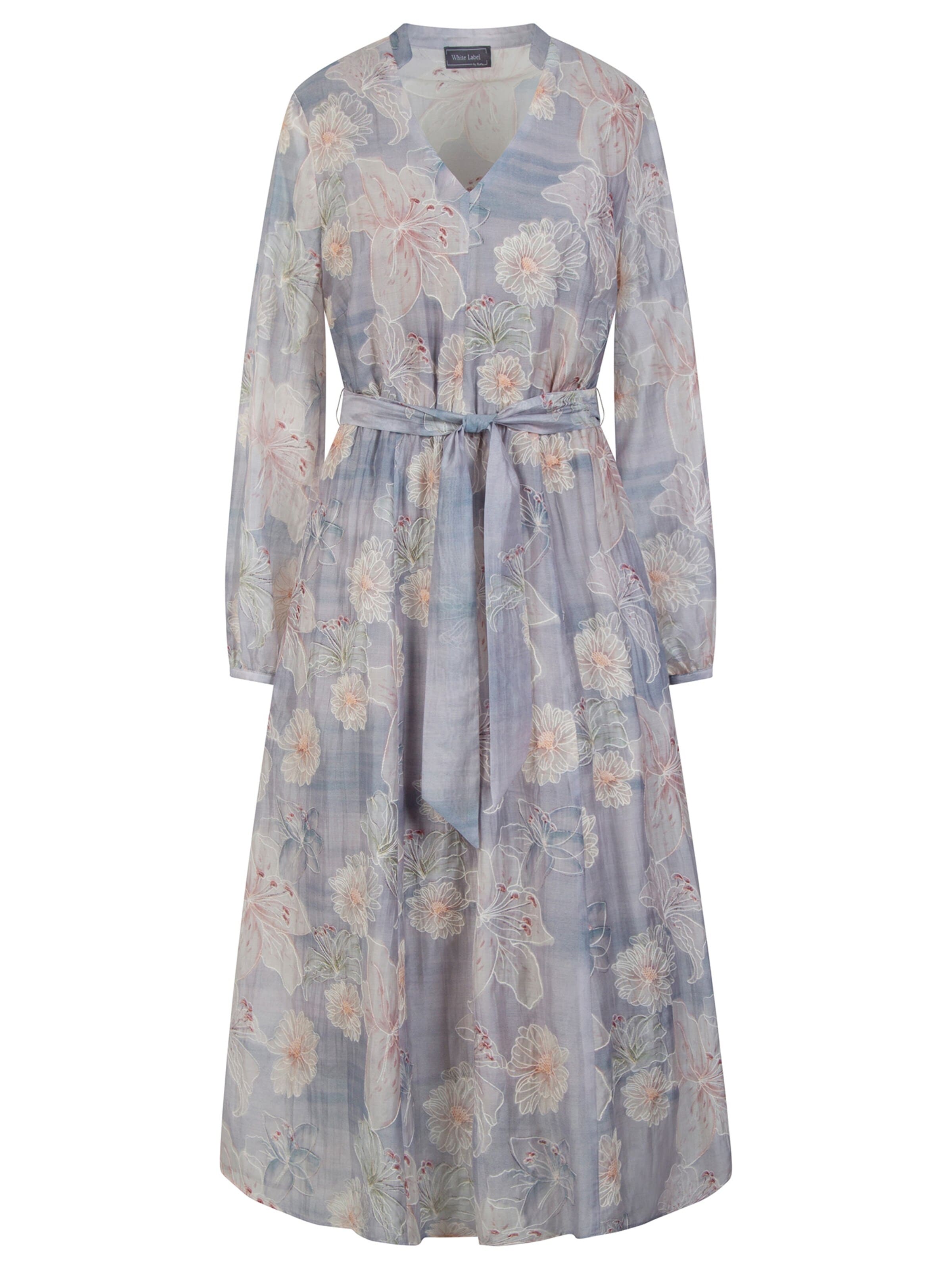 White Label by RoFa Sommerkleid 'Bedrucktes Maxikleid mit V-Ausschnitt'‌‌‌‌‌‌ in Lila: Vorderseite