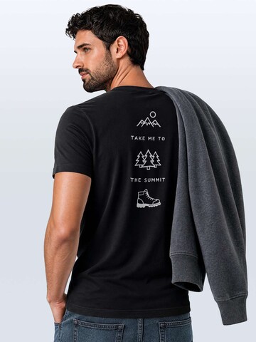Neverless Shirt 'the summit'‌‌ in Schwarz