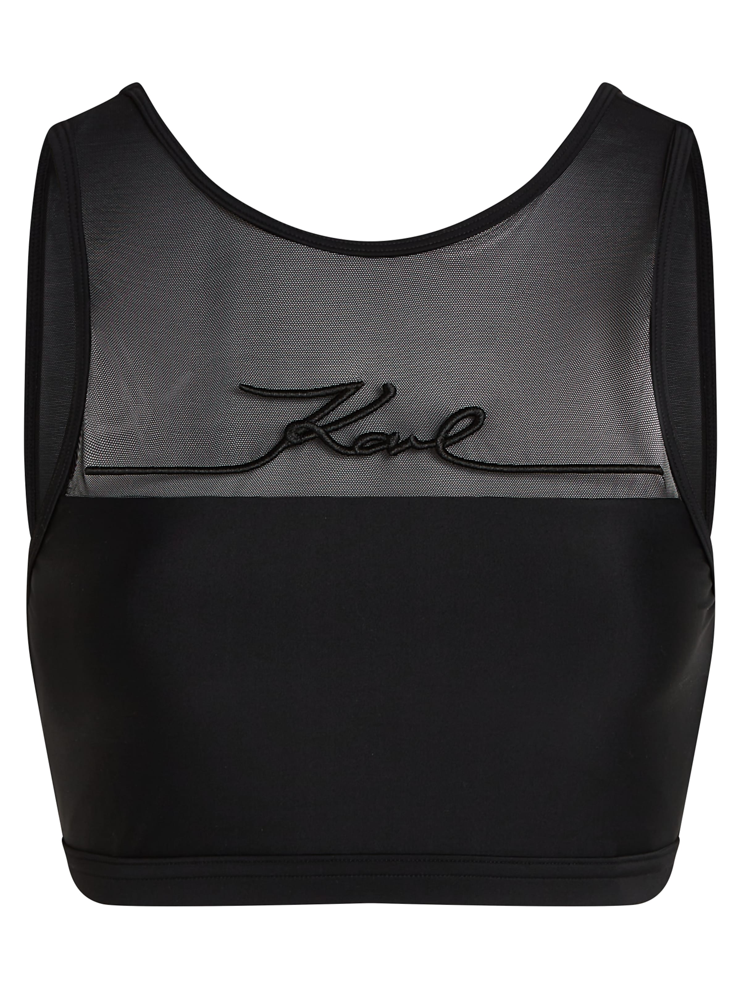 Karl Lagerfeld High neck Bikiniöverdel i svart: framsida