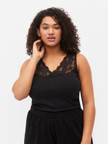 Zizzi Top 'LIV' in Black: front