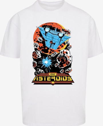 F4NT4STIC Shirt 'Asteroids Atari Retro Gaming' in Wit: voorkant