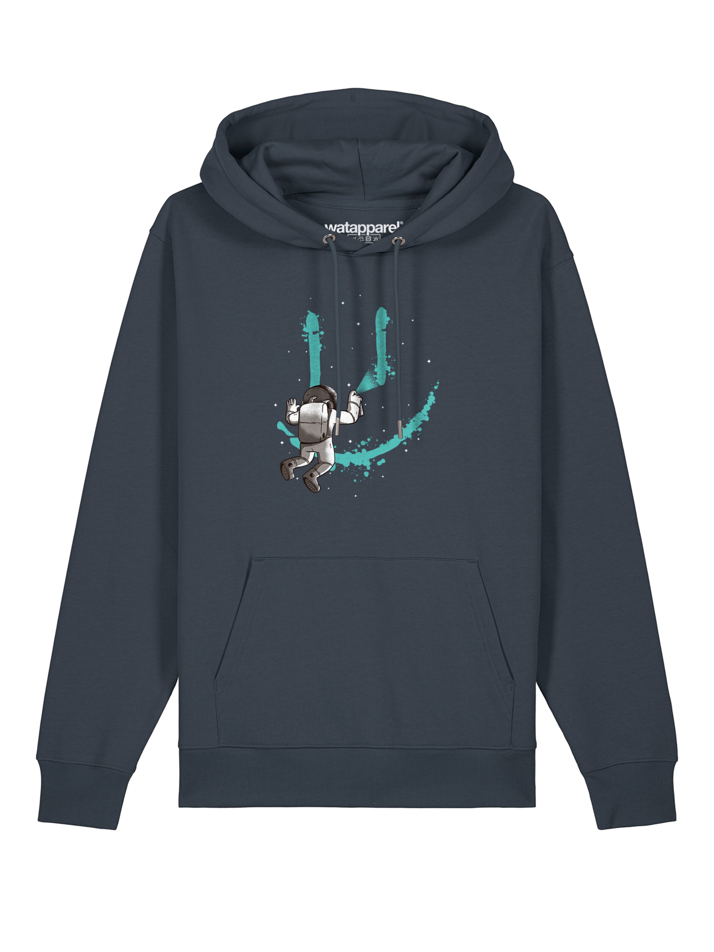 Watapparel Sweatshirt ' Graffiti Astronaut ' in Grijs: voorkant