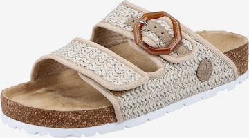 Rieker Mules in Beige: front