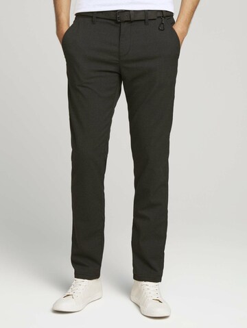 TOM TAILOR DENIM Regular Chino trousers in Black: front