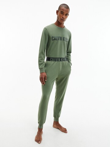Calvin Klein Underwear Дънки Tapered Leg Панталон пижама 'Intense Power' в зелено