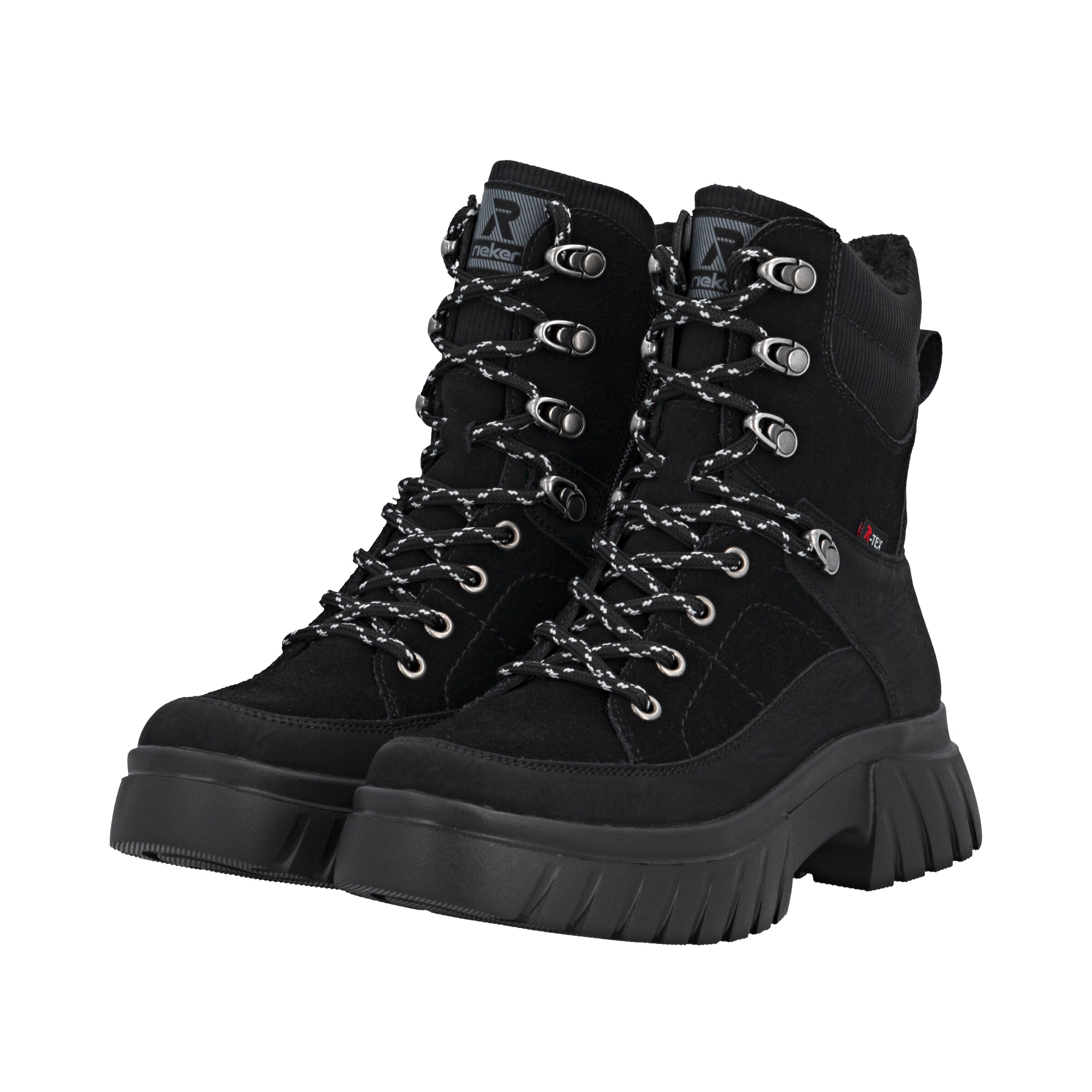 Rieker Sport Μποτάκι με κορδόνια σε μαύρο