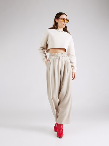 TOPSHOP Wide leg Pleat-front trousers in Grey